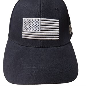 American Flag Black Adjustable Baseball Cap